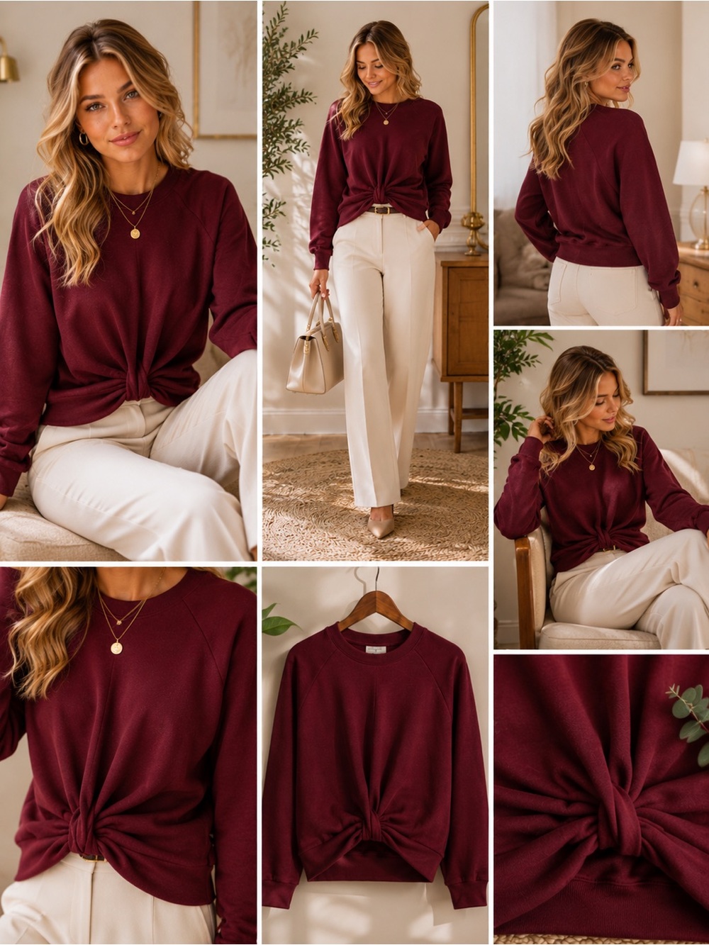 NWT Banana Republic Weekender Twist Front Pullover Sweatshirt